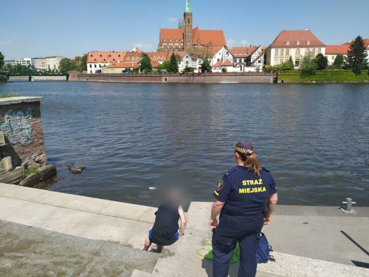 Wrocław: Wypoczynek nad Odrą tak, ale kąpiel nie. Możemy dostać mandat, arch. Straż Miejska Wrocławia
