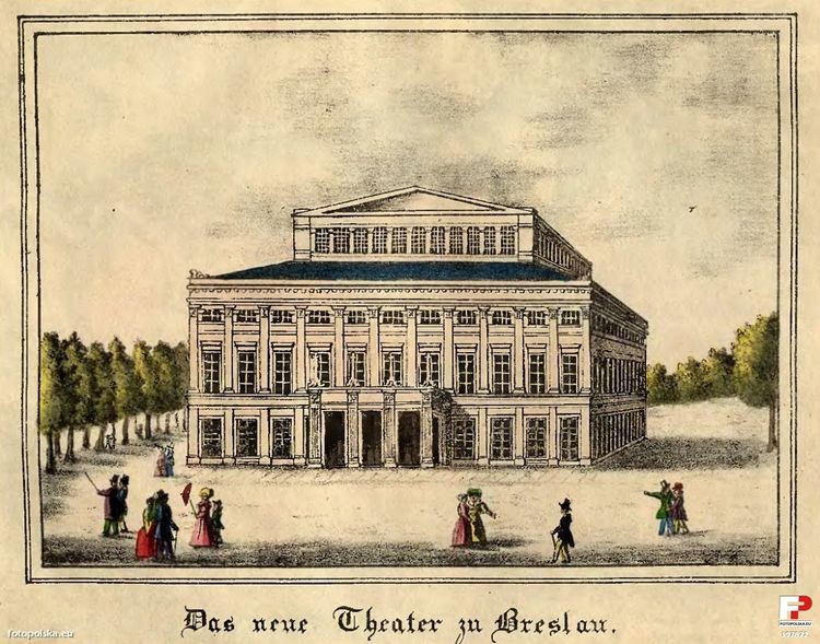 Rok 1842. Budynek Teatru we Wrocławiu., fotopolska.eu
