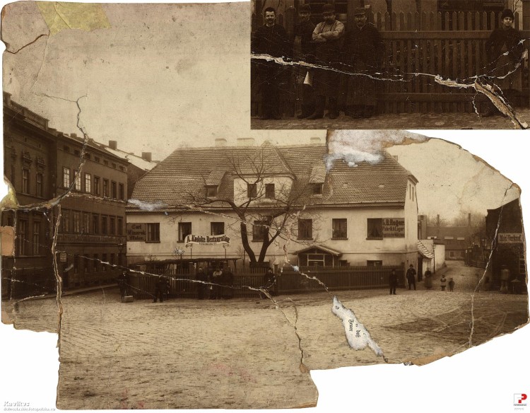 Lata 1860-1876. Budynek w miejscu dzisiejszej kamienicy Wyspa Słodowa 7, fotopolska.eu