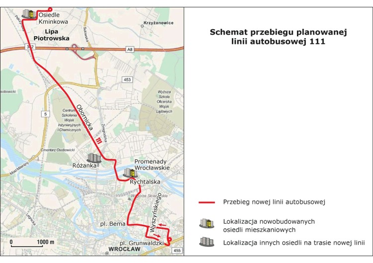 Będzie nowa linia autobusowa i trasa rowerowa na północ Wrocławia, UMW