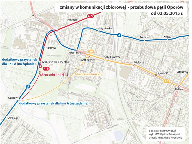 Rusza przebudowa pętli na Oporowie. Trzy linie tramwajowe będą miały skrócone trasy [MAPA], mat. prasowe