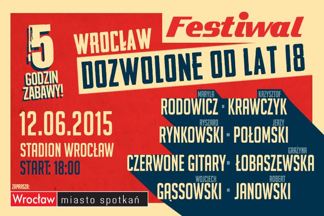 Dozwolone tylko od lat 18! Festiwal legend polskiej muzyki na Stadionie Wrocław, mat. organizatora