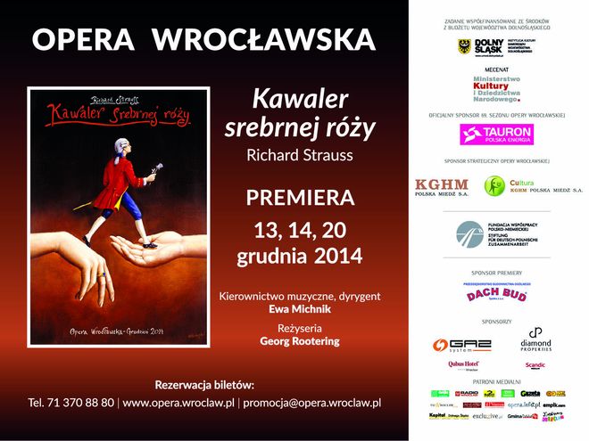 „Kawaler srebrnej róży” - znakomita opera premierowo w grudniu w Operze Wrocławskiej, mat. organizatora