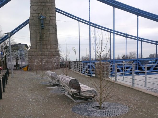 Tak prezentuje się deptak przy moście Grunwaldzkim