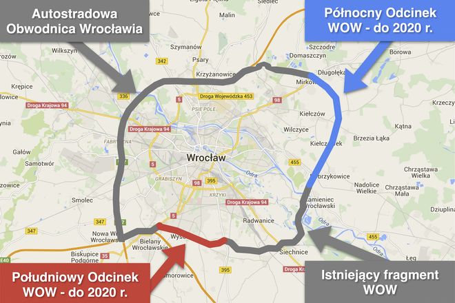 Pierścień drogowy wokół Wrocławia ma być gotowy dopiero za 5 lat