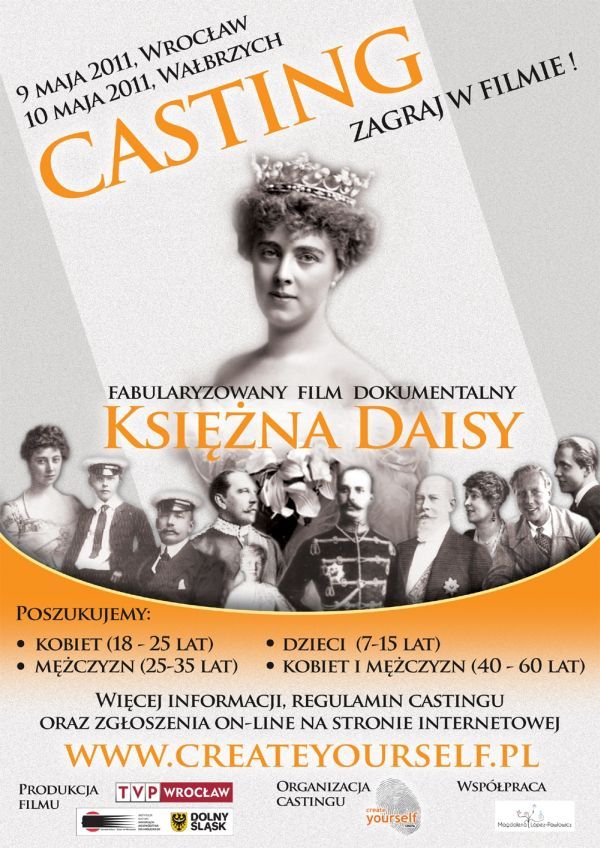 Zagraj w filmie o księżnej Daisy, casting we Wrocławiu, materiały prasowe