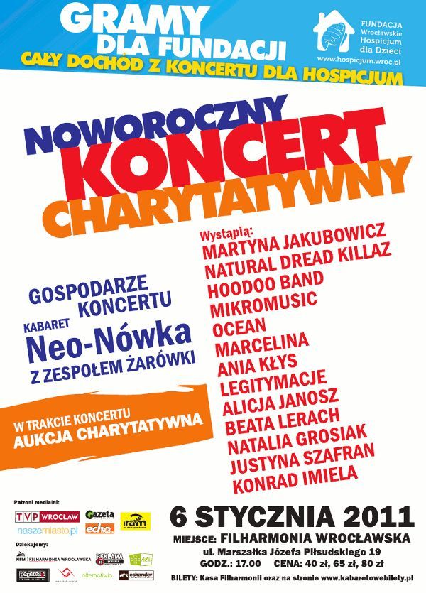 Charytatywny koncert dla wrocławskiego hospicjum, materiały prasowe