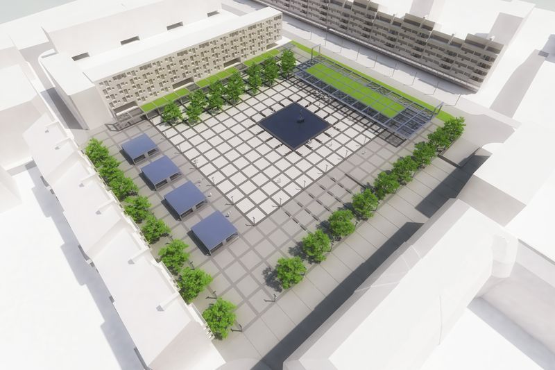 Przyszłość placu Nowy Targ: na dole parking, na górze jarmark, archiwum