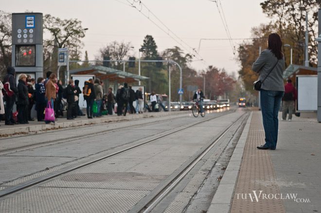 Pasażerowie od kilku tygodniu korzystają z przystanku tramwajowego, na którym wciąż trwają prace wykończeniowe