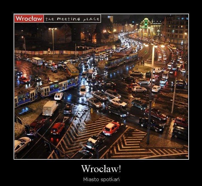 Wrocławskie korki już od dawna są przedmiotem kpin internautów