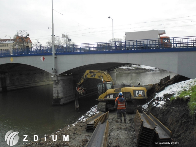 W zeszłym miesiącu ruszyła budowa trasy dla cyklistów pod mostem Szczytnickim