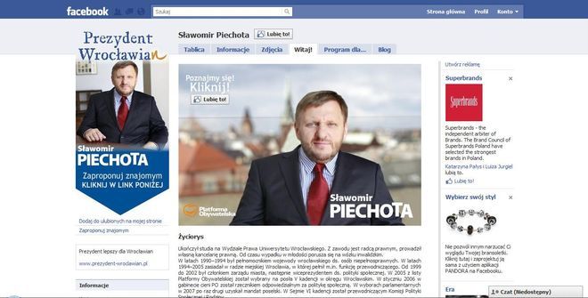 Piechota w stałym kontakcie z wyborcami, facebook.pl