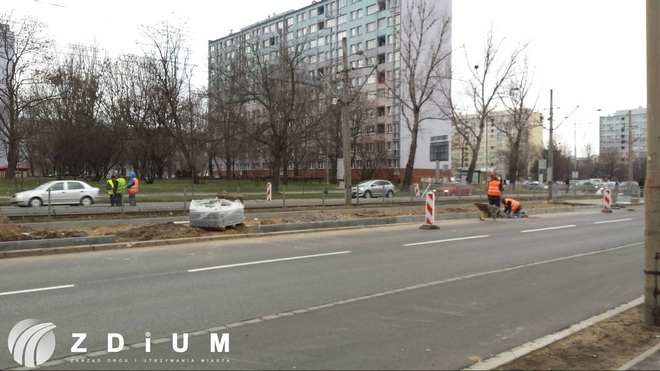 Na ulicach Ślężnej i Borowskiej przy skrzyżowaniach z ul. Sieradzką trwa przebudowa układu drogowego