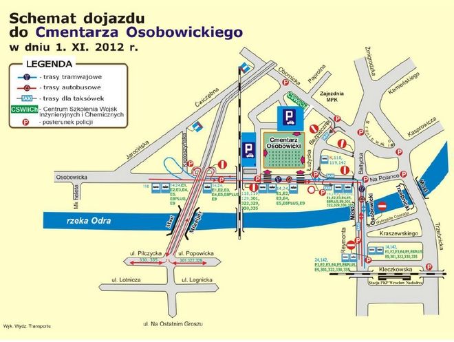 Dojazd na Cmentarz Osobowicki - zmiany dla kierowców i pasażerów MPK, UM Wrocławia