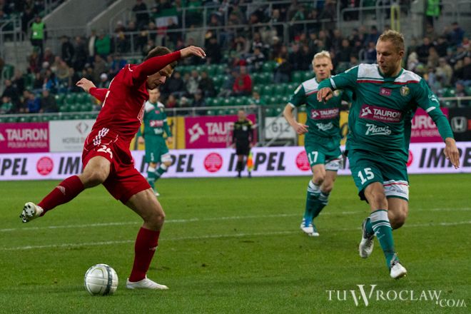 Rafał Grodzicki w meczu z Wisłą Kraków zaprezentował się solidnie i miał swój wkład przy drugim golu dla Śląska. 