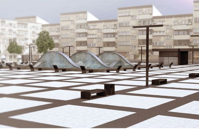 Tak będzie wyglądać fontanna, która stanie na odnowionym placu Nowy Targ, mat. prasowe/Tomek Matejuk