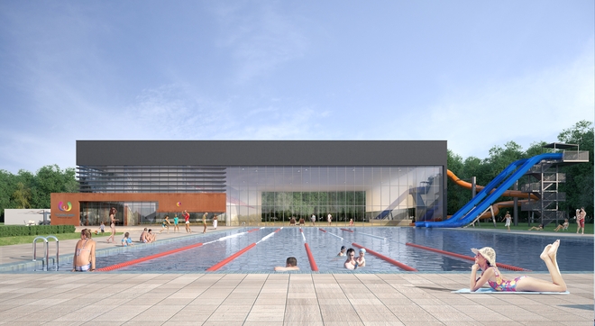 Tak będzie wyglądał basen przy Wejherowskiej z dachem i trybunami, ASPA Pracownia Architektoniczna