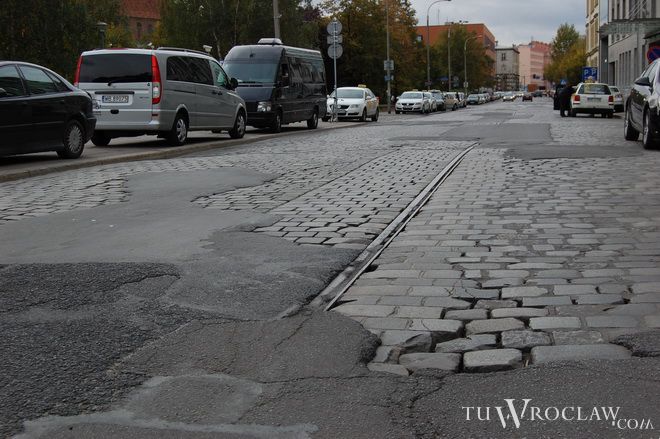 Ulica, która łączy plac Nowy Targ z placem Powstańców Warszawy dziś jest w fatalnym stanie technicznym 