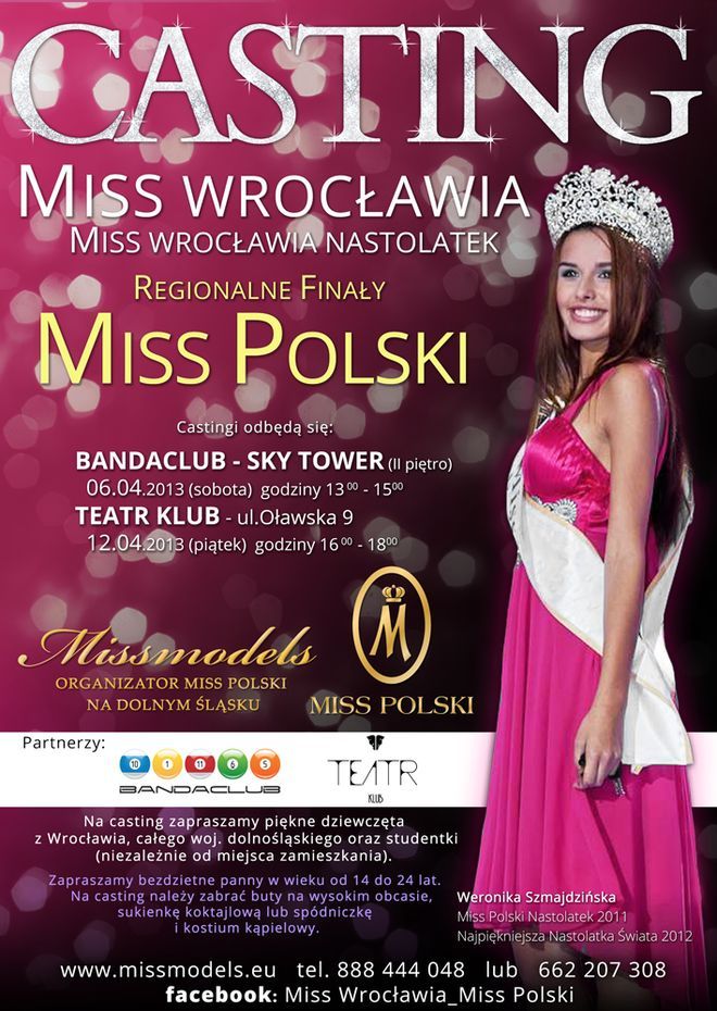 Przyjdź na castingi do Miss Wrocławia i Miss Wrocławia Nastolatek 2013, mat. prasowe