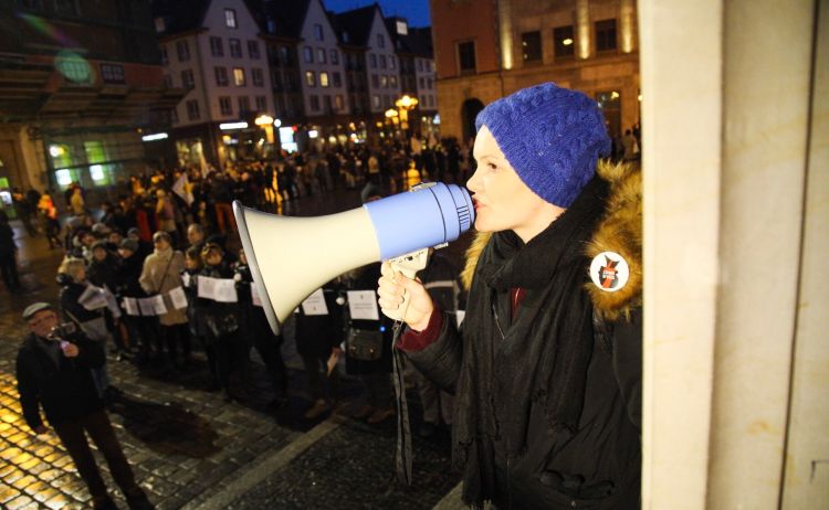 #JesteśmyWszędzie. Kobiecy strajk w Dniu Kobiet, w centrum Wrocławia [ZDJĘCIA], Magda Pasiewicz