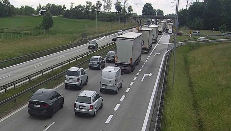 Duży korek na autostradzie A4 pod Wrocławiem po awarii ciężarówki, zdjęcie ilustracyjne