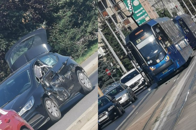 Wrocław: Wypadek na Kamiennej. Samochód zderzył się z tramwajem, Michał Kloc
