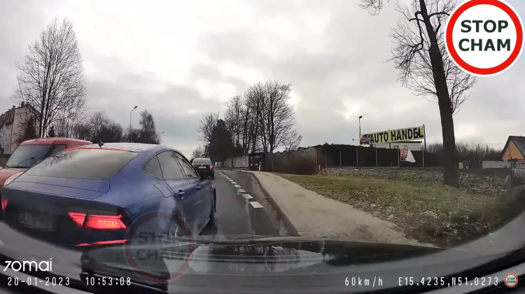 Dolny Śląsk: Pościg policyjny za audi. Jest nagranie szaleńczej jazdy [WIDEO], STOP CHAM