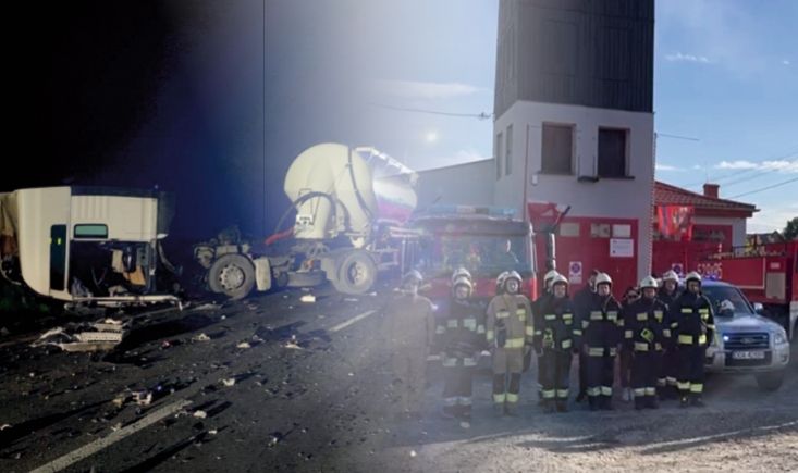 Strażacy oddali hołd młodym przyjaciołom, którzy zginęli w wypadku, KPP Oława