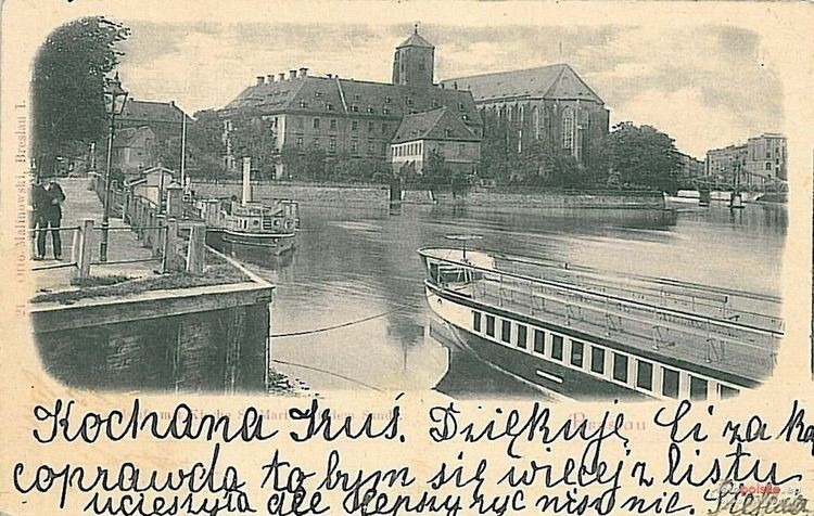 Rok 1905. Przystań parostatków wycieczkowych na Odrze., fotopolska.eu