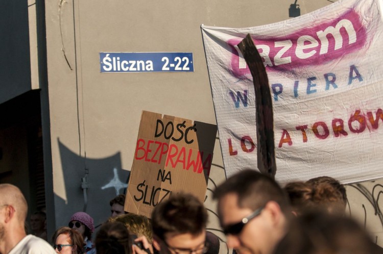 Mieszkańcy bloku przy Ślicznej walczą o prawa lokatorskie (ZOBACZ ZDJĘCIA Z PIKIETY), Damian Filipowski