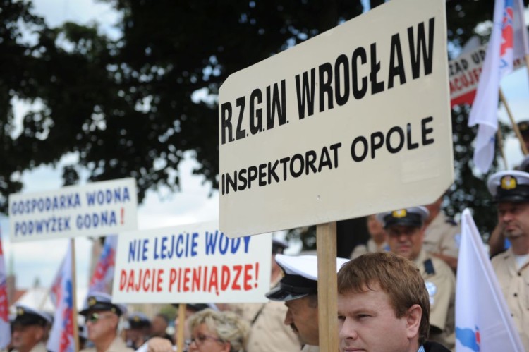 Protest pracowników gospodarki wodnej we Wrocławiu. Chcą podwyżek [ZDJĘCIA], Wojciech Bolesta