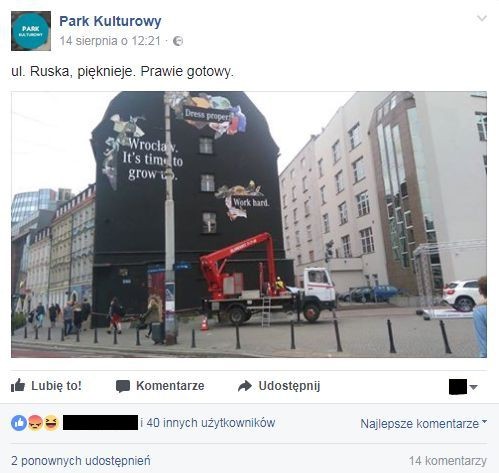 Mural czy prokapitalistyczna reklama? Awantura po akcji Mercedesa i reakcja miasta. Będą zmiany w przepisach [ZDJĘCIA, WIDEO], zrzut z Facebooka