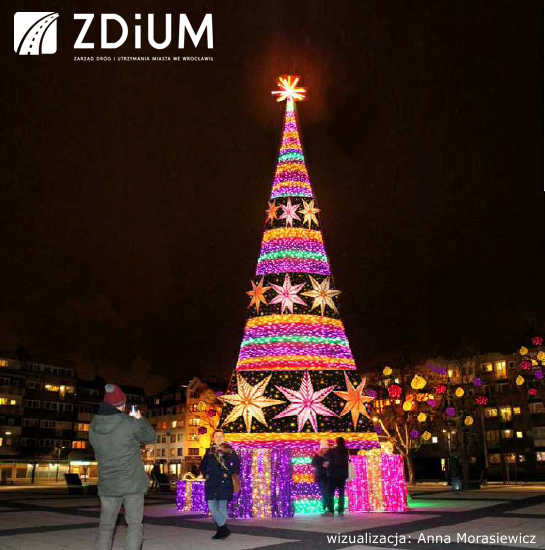 Wrocław: tak będzie wyglądała tegoroczna iluminacja świąteczna [WIZUALIZACJE], mat. ZDiUM