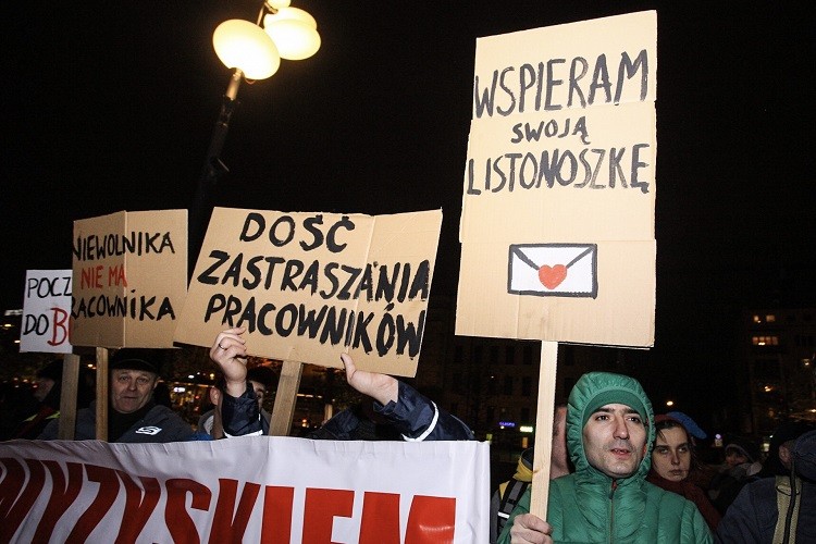 Protest pracowników Poczty Polskiej przy Dworcu PKP, Magda Pasiewicz