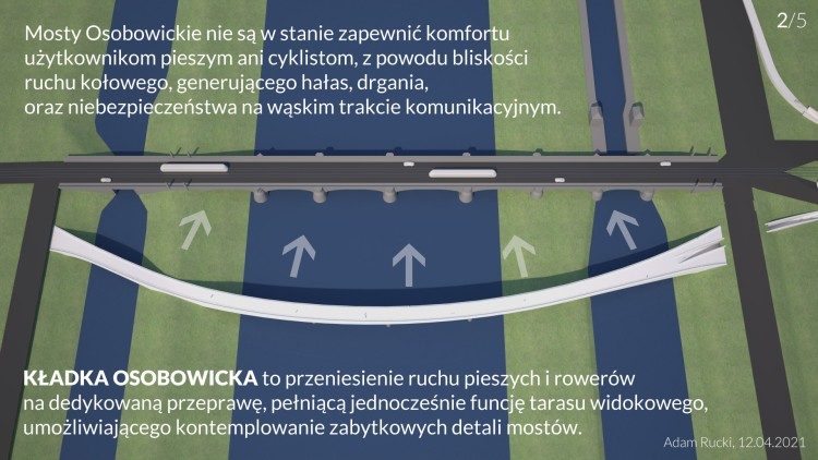 Most Osobowicki konsultowany. Pojawiła się koncepcja kładki pieszo-rowerowej, Adam Rucki