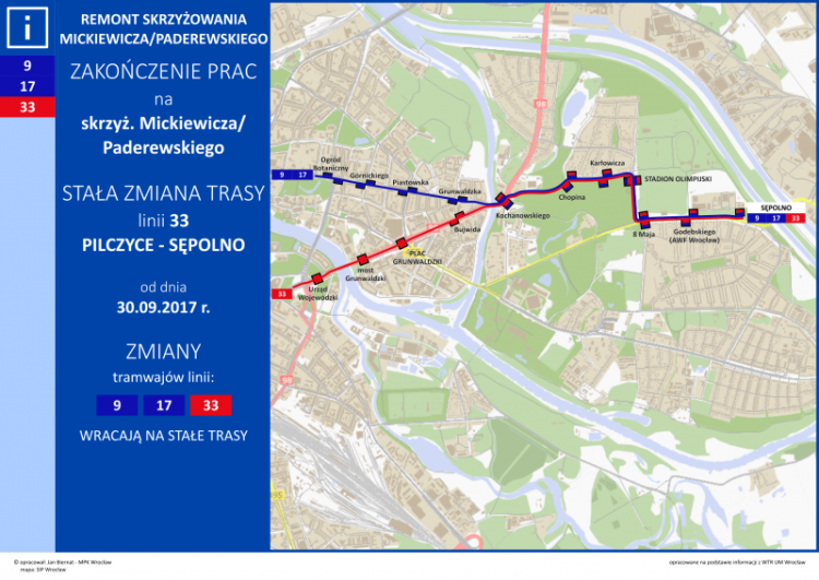 Tramwaje wracają na Sępolno. Linia 33 zmienia trasę, MPK Wrocław
