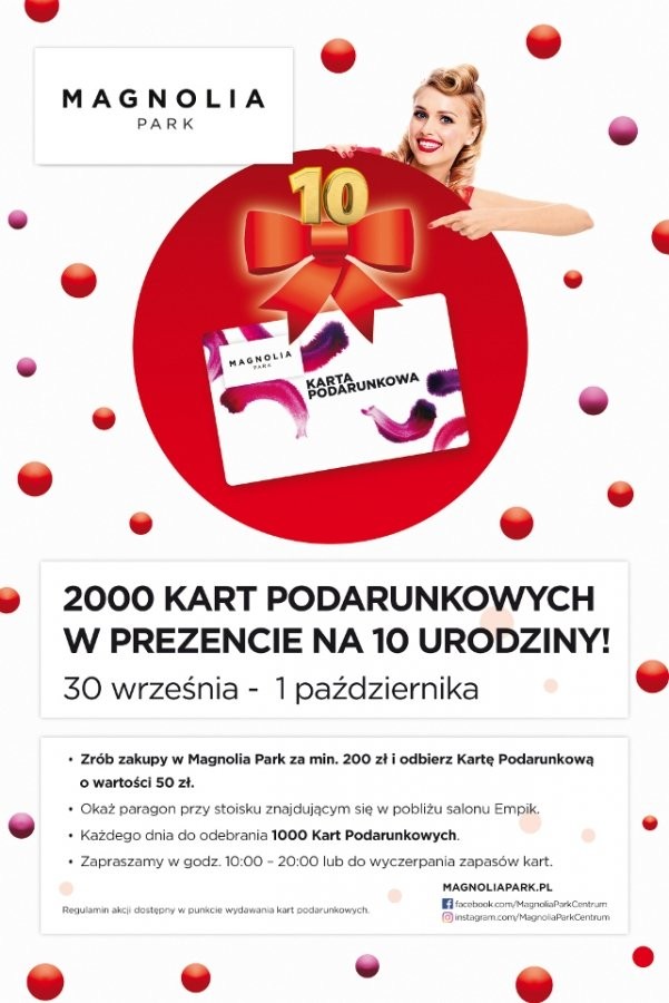 Dziesiąte urodziny Magnolii. Galeria rozda klientom 100 tys. zł [PROGRAM ATRAKCJI], mat. pras.
