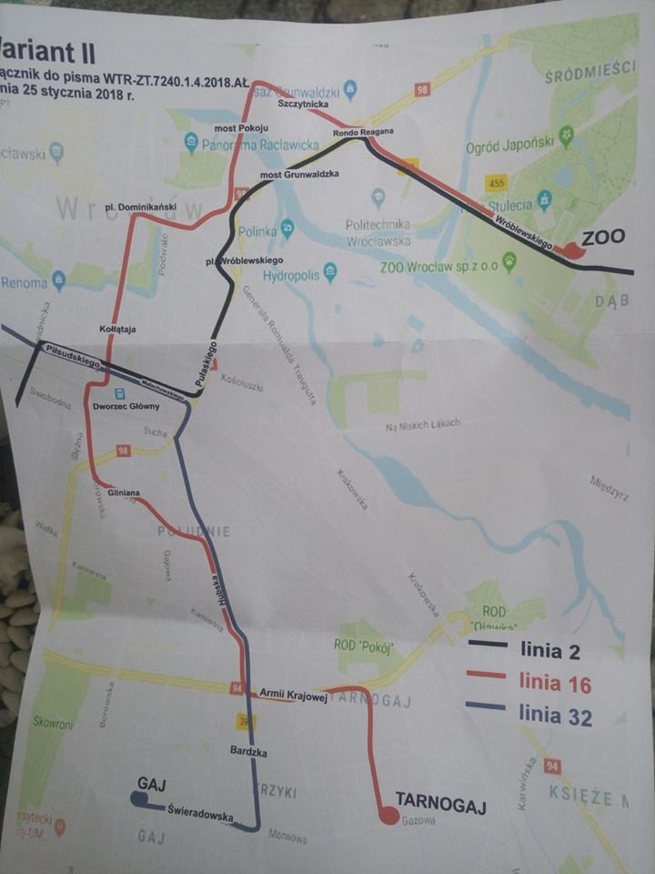 Miasto wreszcie odda mieszkańcom tramwaj nr 16. Konsultowane są dwa warianty trasy, RO Tarnogaj