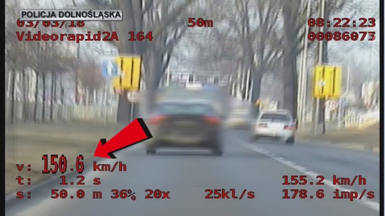 Zaskakujące tłumaczenie pirata drogowego, który pędził 150 km/h przez Wrocław [WIDEO], Dolnośląska Policja