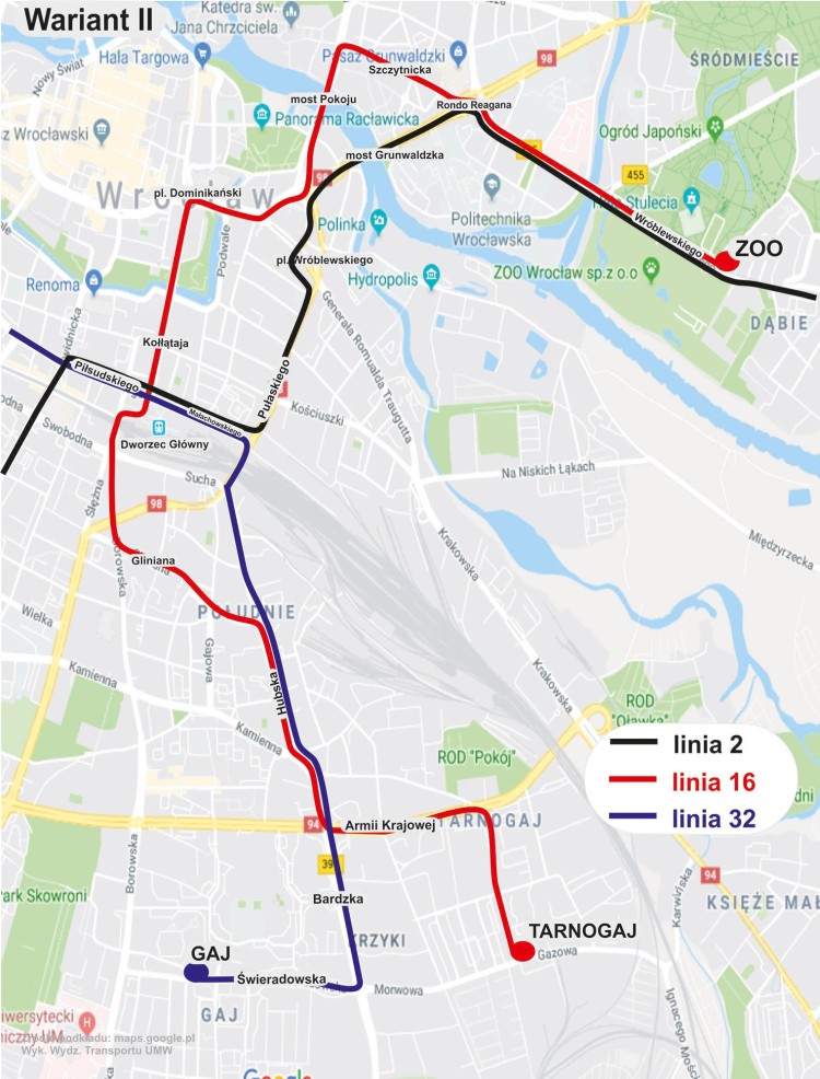 Linia tramwajowa nr 16 wróci na wrocławskie tory. Którędy pojedzie?, mat. Wydziału Transportu UMW