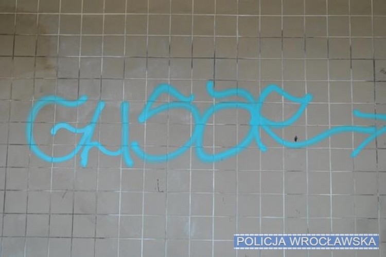 Student z Ukrainy przyłapany na graffiti. Nie wiedział, że jest to niezgodne z prawem, mat. KMP Wrocław