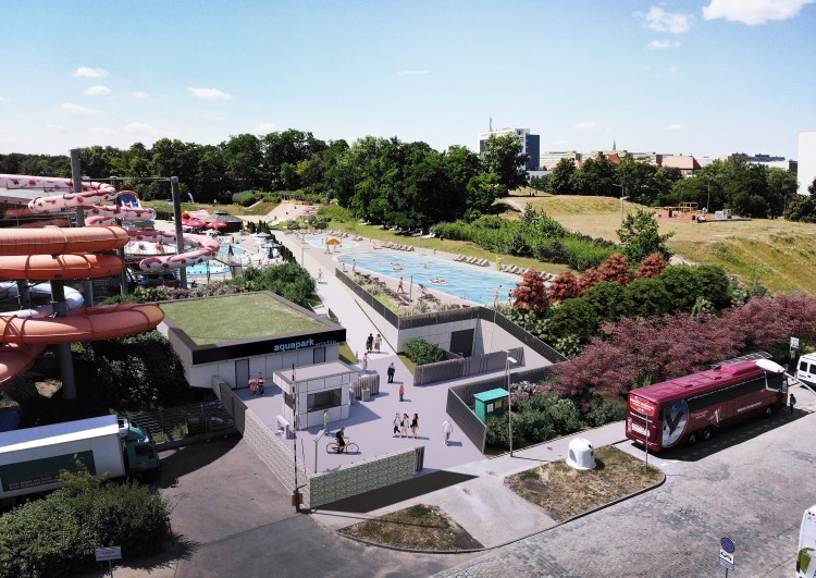 Wrocławski Aquapark się rozbudowuje! Będą dwa całkiem nowe baseny [WIZUALIZACJE], mat. inwestora