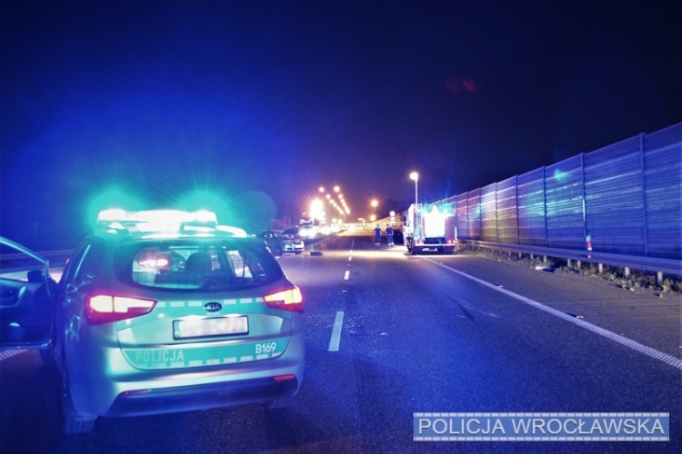 Po śmiertelnym wypadku policja wnioskuje o lepsze oznakowanie na A4, mat. KMP Wrocław