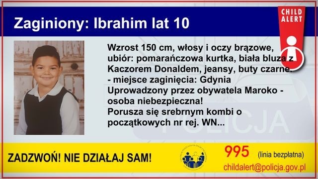 CHILD ALERT. Cała Polska szuka 10-letniego Ibrahima, 0