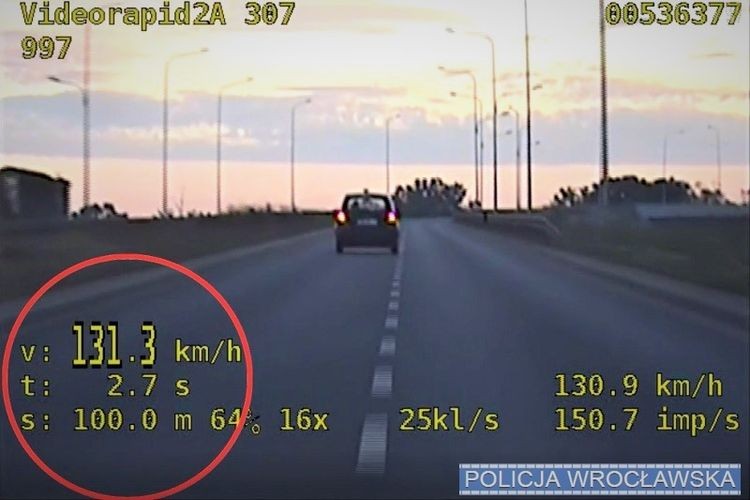 Tak śpieszył się po truskawki, że aż stracił prawo jazdy [WIDEO], Policja wrocławska