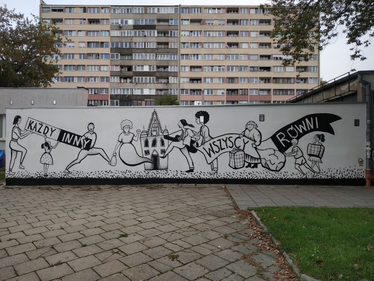 Nowy mural we Wrocławiu. Promuje tolerancję dla inności, kg