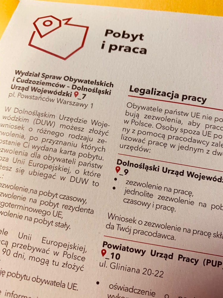Powstała mapa dla migrantów, którzy stawiają pierwsze kroki we Wrocławiu, Mat. pras.