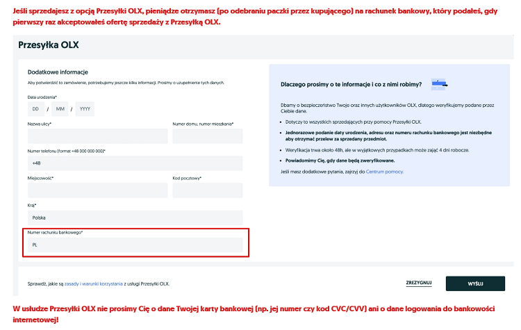 Nie daj się okraść w internecie. Nie klikaj w linki wysłane w wiadomości, Blog OLX.pl/zrzut ekranu