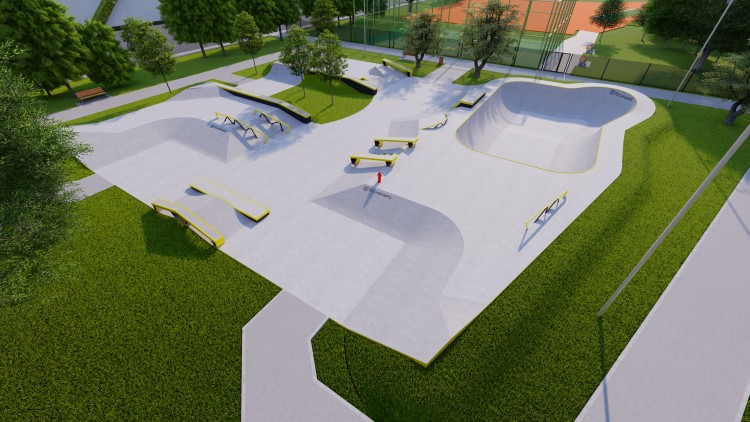 Przy Wroclavii powstaje miejski skatepark [ZDJĘCIA, WIZUALIZACJE], mat. ZIM