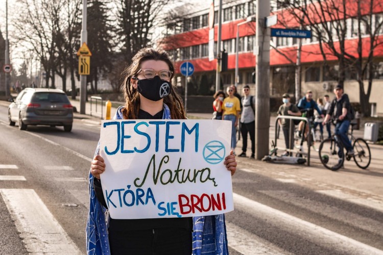 Wrocław: Ekolodzy protestowali przed sądem. Ich koleżanka zablokowała Plac Grunwaldzki, Materiały organizatora